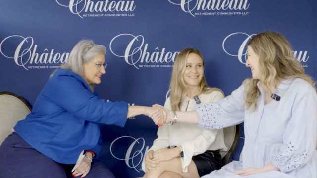 Suzanne Newman with Ashley Cochran and Katie Vail at Chateau Retirement